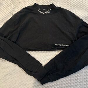 Petals & Peacocks Through The Wire Crop Turtleneck Top, Medium